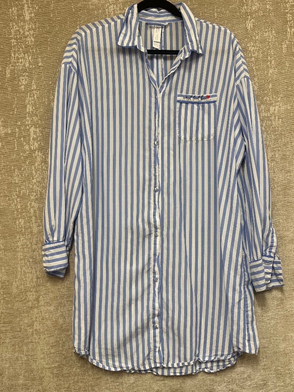 Stars above Striped Button Down Shirt Sleepwear shirt